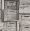 2701-22349 Wood Crates Distressed Wood with Fashionable Wooden Crates Wallpaper Grey Color Modern Style Non Woven Unpasted Wall Covering Reclaimed Collection from A-Street Prints by Brewster Made in Great Britain