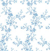Brewster 2657-22261 Claire Blue Floral Trail Wallpaper