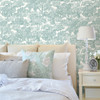 Chesapeake by Brewster 3115-12545 Spinney Teal Toile Wallpaper