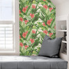 NU2926 Tropical Paradise Peel & Stick Wallpaper with Banana and Palm Leaves in Green Pink White Colors Modern Style Peel and Stick Adhesive Vinyl