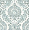 NuWallpaper by Brewster NUW1702 Kensington Damask Blue Peel & Stick Wallpaper