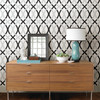 NU1658 Lattice Peel & Stick Wallpaper with Ultra Classy Design in Black Silver White Colors Modern Style Peel & Stick Adhesive Vinyl