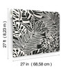 York Wallcoverings SS2575 Silhouettes Jungle Leaves Wallpaper Black/White