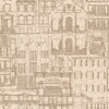 Beacon House by Brewster 2604-21255 Oxford Facade Sand Vintage Blueprint Wallpaper