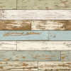 NuWallpaper by Brewster NUW2188 Old Salem Vintage Wood Green Planks Peel & Stick Wallpaper