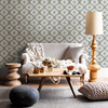 A-Street Prints by Brewster 2697-78011 Abra Grey Ogee Wallpaper