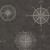 Beacon House by Brewster 2604-21215 Oxford Navigate Charcoal Vintage Compass Wallpaper