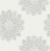 A-Street Prints by Brewster 2793-24747 Sol Light Grey Medallion Wallpaper
