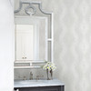 A-Street Prints by Brewster 2793-87327 Feliz Silver Beaded Ogee Wallpaper
