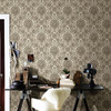 Chesapeake by Brewster 3114-003320 Manhattan Club Carnegie Black Damask Wallpaper