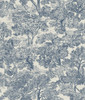 Chesapeake by Brewster 3112-002724 Sage Hill Blyth Blue Toile Wallpaper