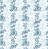 Brewster 2657-22252 Charlise Blue Floral Stripe Wallpaper