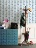 Brewster 2657-22252 Charlise Blue Floral Stripe Wallpaper