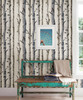 Brewster 2532-20418 Bath Bath Bath IV Irvin Grey Birch Tree Wallpaper