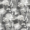 KItchen & Bath Essentials by Brewster 2766-24621 Miltonia Black Flamingo Wallpaper