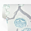 A-Street Prints by Brewster 2785-24832 Aqua Peony Tree Wallpaper Blue