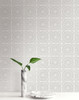 Kenneth James by Brewster PS40810 Palm Springs Twist Pewter Medallion Wallpaper