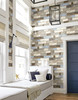 NextWall NW30700 Colorful Shiplap Peel and Stick Wallpaper Contact Paper White Gray Blue