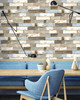 NextWall NW30700 Colorful Shiplap Peel and Stick Wallpaper Contact Paper White Gray Blue