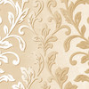 Norwall Wallcoverings  TX34842 Texture Style 2 Silver Leaf Damask Wallpaper Cream, Metallic Gold