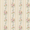 Norwall Rose Garden 2 CN24640 Small Rose Stripe Wallpaper Beige, Pink, Yellow, Light Blue