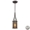 Barringer 1 Light Pendant And Tan Glass Mica Shade by ELK 15033/1-LA