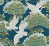 York Wallcoverings AF6592 Sprig & Heron Wallpaper Blue