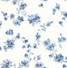 Chesapeake by Brewster 3115-24481 Cyrus Blue Floral Wallpaper