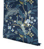 York Peacock Wallpaper Navy RI5172 Rifle Paper Co.