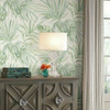 York SO2452 Candice Olson Tranquil Paradise Palm Wallpaper, Light green