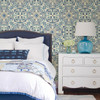 NuWallpaper by Brewster NUW2235 Blue Florentine Tile Peel & Stick Wallpaper