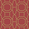 KItchen & Bath Essentials by Brewster 2766-21739 Rumi Red Trellis Wallpaper