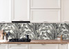 Grace & Gardenia Black and White Tropical Banana Leaf 27 inch wide Peel and Stick wallpaper