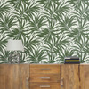 Grace & "Gardenia Tropical Areca Palm Leaves Green on White Peel and Stick Wallpaper 27" x 20'