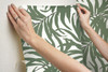 Grace & "Gardenia Tropical Areca Palm Leaves Green on White Peel and Stick Wallpaper 27" x 20'