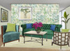 Grace & Gardenia GY2001D Bamboo Garden Peel & Stick wallpaper Green Tan Aqua