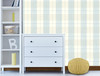 Soft Blue and Cream Plaid Peel and Stick Wallpaper GW2003W by Grace & Gardenia