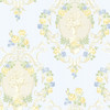 Beacon House by Brewster 344-68744 Claremont Maybelle Blue Cameo Damask ...