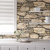 NuWallpaper by Brewster NU2065 Hadrian Stone Wall Brown Texture Peel & Stick Wallpaper