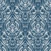 NuWallpaper by Brewster NUW1689 Bohemian Damask Indigo Peel & Stick Wallpaper