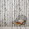 NU1694 Mountain Birch Peel & Stick Wallpaper with Tree Forest in Grey Off White Colors Modern Style Peel and Stick Adhesive Vinyl