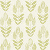 Brewster 2532-20643 Bath Bath Bath IV Skye Light Green Block Print Tulip Wallpaper