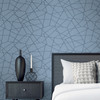 Kenneth James by Brewster 2765-BW40302 Geo Heath Blue Geometric Linen Wallpaper