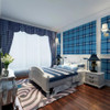 Grace & Gardenia G90272 Blue & White Plaid Wallpaper