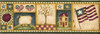 Norwall NC76750 Country Sampler Wallpaper Border, Green, Red,Yellow