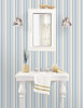 Step Stripe Wallpaper in Navy and Blue, French Vanilla SY33963 by Norwall
