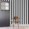 RoomMates RMK11082WP Awning Stripe Black Peel & Stick Wallpaper Black