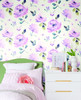 York Wallcoverings LK8317 Watercolor Blooms Wallpaper Purples,Greens