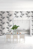 Kenneth James by Brewster PS40300 Palm Springs Away On Holiday Black Palm Wallpaper