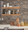 Norwall CK36623 Creative Kitchens Stacked Stone Black Beige Gray Wallpaper